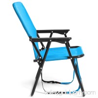 Best Choice Products 12in Height Seat Backpack Folding Chair Outdoor Beach Camping - Blue   